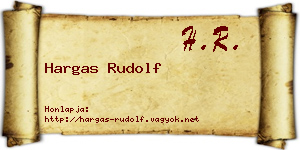 Hargas Rudolf névjegykártya